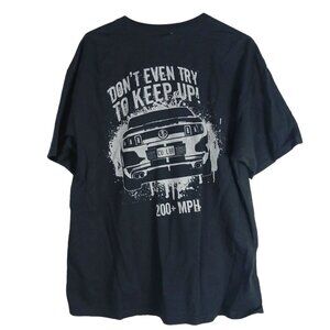 Racecar Graphic Tee "Don't Even Try to Keep Up!" XL